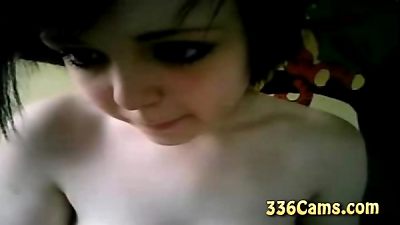 barely legal yr senior adorable girl Tiffany exposes ample mammories On cam