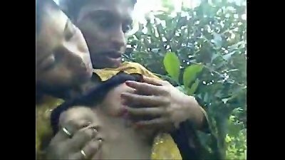 Real deshi fellow deep throating his gorgeous girl's orb at forest