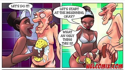 giving the mature man a bath - The mischievous Home Tittle 7