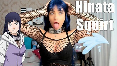 beautiful cosplay Hinata - NARUTO - teen webcam intense squirting through panties super-steamy vibrator masturbating on bed - Novinha Gozando na Calcinha drizzle Ahegao