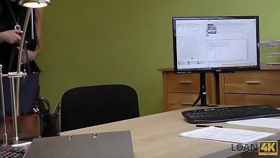 LOAN4K. lovely Russian doll rides stiffy of loan agent in his office