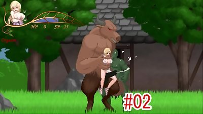 HGame-UnHolY DisAsTeR Water Priestess-2~The bull in the woods has a big dick, but he only rubs the miko's vagina with it