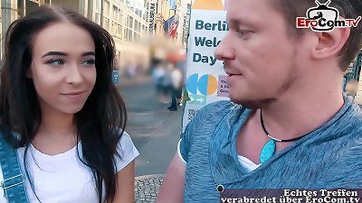 puny au two coed youthfull woman met and nailed on a real sightless date in Germany