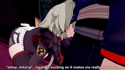 [Zenless Zone Zero] Caesar King met in a love hotel with Wise, and lets him fuck herself in all her holes!