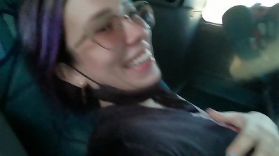 deep throat and pounding with internal cumshot in public service bus - BlakeProductions