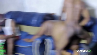 A gateman caught assistant boss penetrating in his office he crush to sign a promotion afterwards and join the nailed 2some