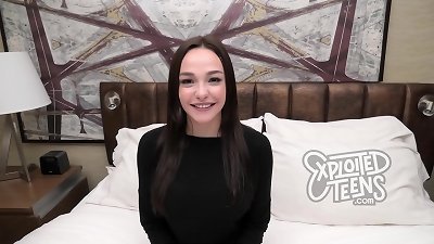 This cute model is 18 yrs elder with some massive 32DD congenital jugs