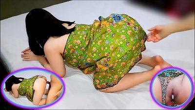 Thai local cheating wifey gets creampie in a sarong