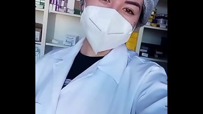 CURITIBA NURSE GETTING MILK LEAKED!! little NURSE likes IT!!