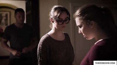 wife watching husband pounding blonde in the ass