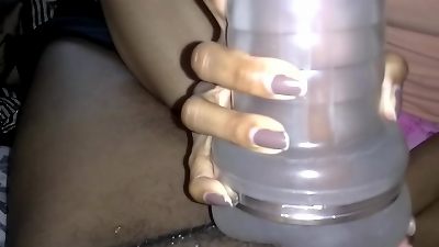 Bbykins told me to lay down and bussed out a fleshlight I was holding on