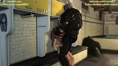 Jill Valentine  in large grief xxx 3d animation