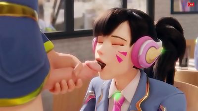 Overwatch's D.Va Tricked Into eating a schlong (HentaiSpark.com)