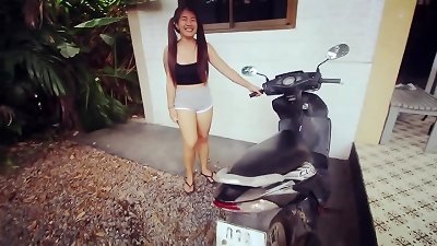 "Black Thai Affair" é»‘è‰²çš„ æ³°å›½ äº‹ä»¶ supah Thicc ass chinese damsel next door w/ ginormous mounds & ponytails gets her Honda scooter motionless by black fellow and gives up the cootchie with relief (Part 1)