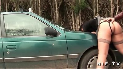 round french slut sodomized in three-way with Papy voyeur