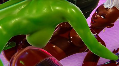 Futa - X men - Storm gets creampied by She Hulk - 3 dimensional porn