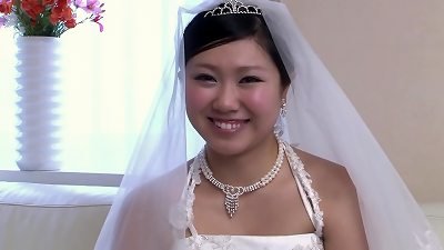 japanese bride get her cool hairy cooter licked and plowed by her new husband