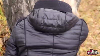 My teenager stepsister loves to pound and guzzle jism outdoors. - pov