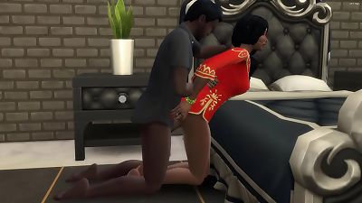 Indian wife cheating husband with his greatest pal | Desi aunty first-ever time