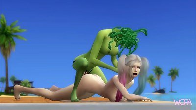 [TRAILER] HARLEY QUINN & MEDUSA having hookup at the beach palace