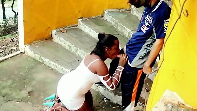 My gf sucking a Stranger's boner on the Street