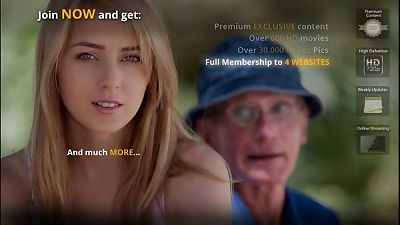 Oldman is lured and pulverized by super-naughty and youthfull blonde