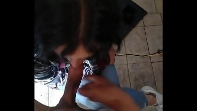 While the police leave, he forced me to deepthroat his pecker and ass.